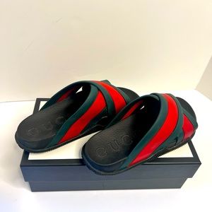 Men’s GUCCI Rubber Web Slide Sandal